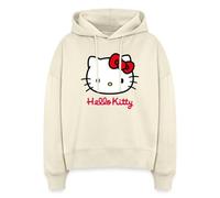 Spreadshirt Hello Kitty Classic With Hello Kitty Lettering Boxy Women's Organic Hoodie, L, soft Ecru