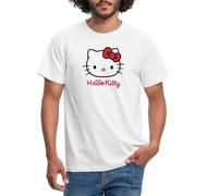 Spreadshirt Hello Kitty Classic with Hello Kitty Lettering Men's T-Shirt, M, White
