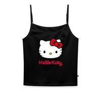 Spreadshirt Hello Kitty Classic with Hello Kitty Lettering Women's Spaghetti Tank Top, XL, Black