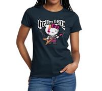 Spreadshirt Hello Kitty in A Rock Outfit Plays E-Guitar Women's T-Shirt, XXL, Navy