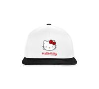 Spreadshirt Hello Kitty Smiling with Hello Kitty Lettering Snapback Cap, One Size, White/Black