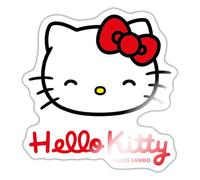 Spreadshirt Hello Kitty Smiling with Hello Kitty Lettering Sticker, 10 x 10 cm, White Glossy