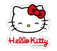 Spreadshirt Hello Kitty Smiling with Hello Kitty Lettering Sticker Size S (10 x 10 cm), 10 x 10 cm, White Matte