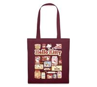 Spreadshirt Hello Kitty Snack Collage Tote Bag, One Size, burgundy