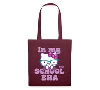 Spreadshirt Hello Kitty With Glasses In My School Era Tote Bag, One Size, burgundy