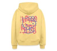 Spreadshirt Hello Kitty With Graffiti Style Lettering Boxy Women's Organic Hoodie, M, washed yellow