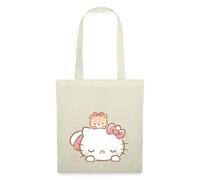 Spreadshirt Hello Kitty With Teddy On Her Back Tote Bag, One Size, nature