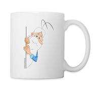 Spreadshirt Hello Maestro Looks Around The Corner Mug, One Size, White