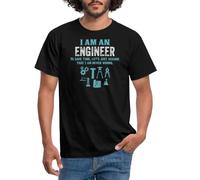 Spreadshirt Humour Jobs Engineer Never Wrong Men's T-Shirt, L, Black