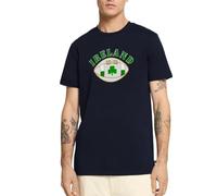 Spreadshirt Ireland Rugby Ball with Irish Shamrock Men’s Premium T-Shirt, 5XL, Navy