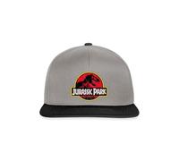 Spreadshirt Jurassic Park Classic Logo in Red with T-Rex Snapback Cap, One Size, Graphite/Black