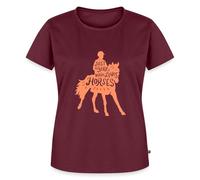 Spreadshirt Just A Girl Who Loves Horses Riding Quote Women’s Premium T-Shirt, XL, Burgundy