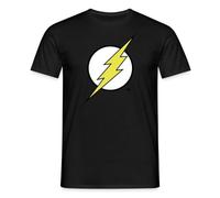 Spreadshirt Justice League Flash Logo Men's T-Shirt, 4XL, Black