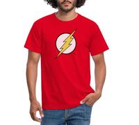Spreadshirt Justice League Flash Logo Men's T-Shirt, 4XL, red