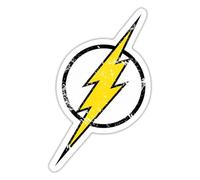 Spreadshirt Justice League Flash Logo Vintage Sticker, 10 x 10 cm, White Matte