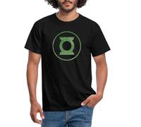 Spreadshirt Justice League Green Lantern Logo Men's T-Shirt, L, Black