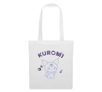 Spreadshirt Kuromi Outline Design With Purple Chrome Lettering Tote Bag, One Size, white