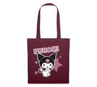 Spreadshirt Kuromi With Lettering And Stars In Leo Style Tote Bag, One Size, burgundy