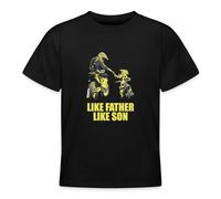 Spreadshirt Like Father Like Son Motocross Teenage T-Shirt, 134/146 (9-11 Years), Black