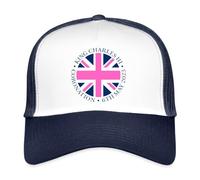Spreadshirt Limited Edition King Charles III Coronation Emblem 2023 Trucker Cap, One Size, White/Navy