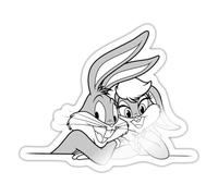 Spreadshirt Looney Tunes Bugs Bunny and Lola Sticker, 10 x 10 cm, White Glossy