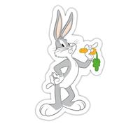 Spreadshirt Looney Tunes Bugs Bunny Pose Carrot Sticker Size S (10 x 10 cm), 10 x 10 cm, White Matte