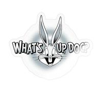 Spreadshirt Looney Tunes Bugs Bunny What's Up Doc Sticker Size S (10 x 10 cm), 10 x 10 cm, Transparent Glossy