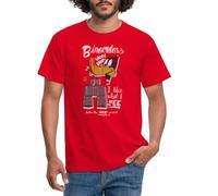 Spreadshirt Looney Tunes Daffy Duck Binoculars Men's T-Shirt, L, red