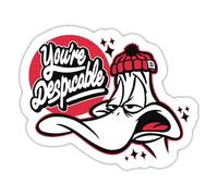 Spreadshirt Looney Tunes Daffy Duck Despicable Sticker Size S (10 x 10 cm), 10 x 10 cm, White Matte