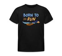 Spreadshirt Looney Tunes Road Runner Born to Run Kids' T-Shirt, 98/104 (3-4 Years), Black