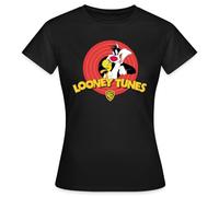 Spreadshirt Looney Tunes Sylvester and Tweety Women's T-Shirt, M, Black