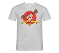 Spreadshirt Looney Tunes Tasmanian Devil Men's T-Shirt, M, Heather Grey