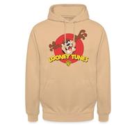 Spreadshirt Looney Tunes Tasmanian Devil Unisex Hoodie, S, peach