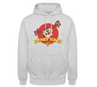 Spreadshirt Looney Tunes Tasmanian Devil Unisex Hoodie, XXL, light heather grey