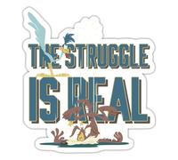 Spreadshirt Looney Tunes The Struggle is Real Sticker, 10 x 10 cm, White Matte