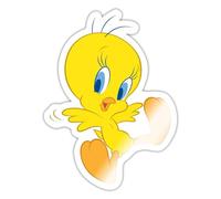 Spreadshirt Looney Tunes Tweety Bird Flying Sticker, 10 x 10 cm, White Glossy