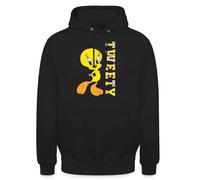 Spreadshirt Looney Tunes Tweety Camouflage Unisex Hoodie, M, black