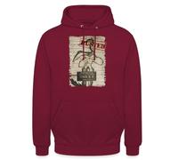 Spreadshirt Looney Tunes Wile E. Coyote Busted Unisex Hoodie, XL, bordeaux