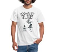 Spreadshirt Looney Tunes Wile E. Coyote Men's T-Shirt, S, White