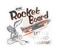 Spreadshirt Looney Tunes Wile E. Coyote Rocket Board Sticker Size S (10 x 10 cm), 10 x 10 cm, Transparent Glossy