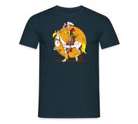 Spreadshirt Lucky Luke Jolly Jumper Sunset Men’s T-Shirt, M, Navy