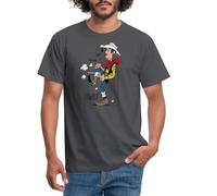 Spreadshirt Lucky Luke Poor Lonesome Cowboy Men's T-Shirt, M, Charcoal Grey