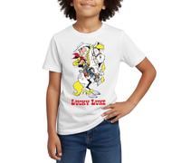 Spreadshirt Lucky Luke with Horse Jolly Jumper Kids' T-Shirt White