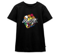 Spreadshirt Magic Rubik's Cube Colourful Retro Magic Cube Teenage T-Shirt, 152/164 (12-14 Years), Black