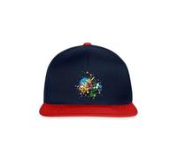 Spreadshirt Magic Rubik's Cube Colourful Splatters Snapback Cap, One Size, Navy/red