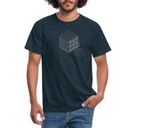 Spreadshirt Magic Rubik'sCube Stippling Dotted Cube Men's T-Shirt, L, Navy