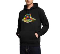 Spreadshirt Melting Rubik's Magic Cube Men's Organic Hoodie, 3XL, black
