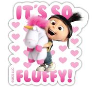 Spreadshirt Minions Agnes It's So Fluffy Pink Sticker Size S (10 x 10 cm), 10 x 10 cm, White Matte
