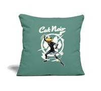 Spreadshirt Miraculous Cat Noir Superhero Pose Sofa pillowcase 17.3'' x 17.3'' (45x45 cm), One Size, cypress green