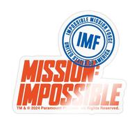 Spreadshirt Mission Impossible Dead Reckoning with IMF Logo Sticker Size S (10 x 10 cm), 10 x 10 cm, Transparent Glossy